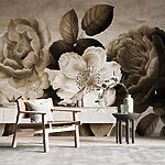 Wall murals Blossoms in Sepia Tones