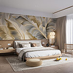 Wall murals Elegant swirls of cream and beige