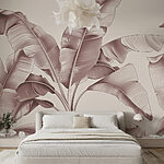 Wall murals Elegant sepia-tone botanical illustration