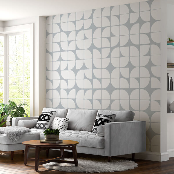 Wall mural Wall mural Pattern of white and gray circles (SKU: w07907)