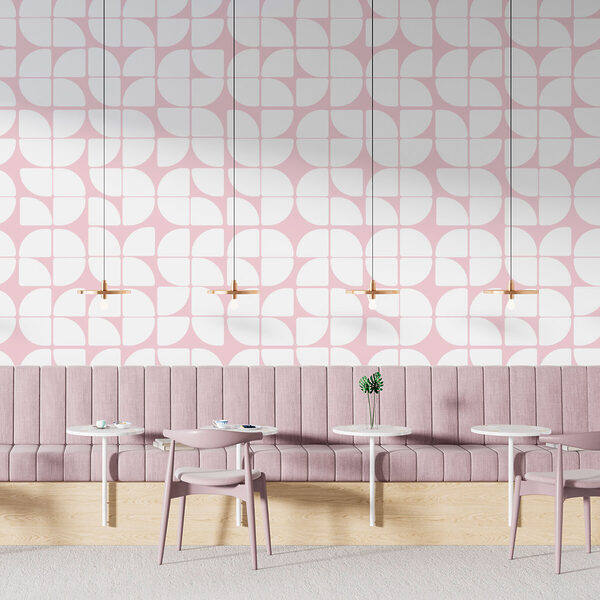 Wall mural Wall mural Pattern of white and pink circles (SKU: w07907v1)