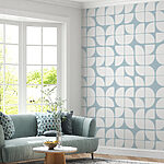 Wall mural Pattern of white and blue circles