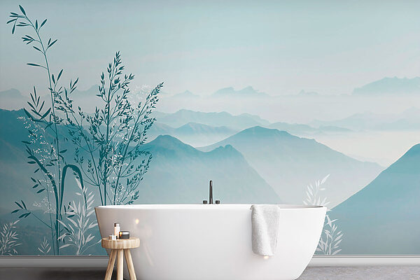 Landscape with mountains and trees Wall murals Landscape with mountains and trees
