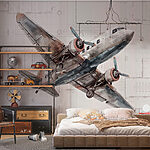 Wall murals An airplane flying through the air