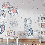 Wall murals Group of cartoon mermaids