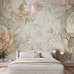 Wall murals Creamy blossoms in delicate dance