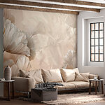 Wall murals Leaves in Monochrome Whispers