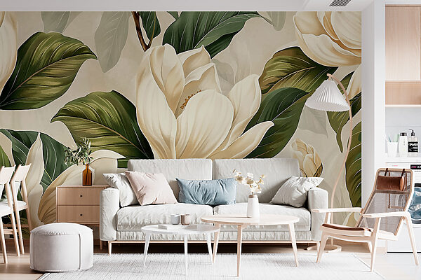 Wall murals Blossoming White Magnolias (SKU: w07901) Wall murals Wall murals Blossoming White Magnolias (SKU: w07901)