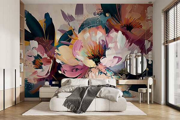 Painting of flowers Wall murals Painting of flowers