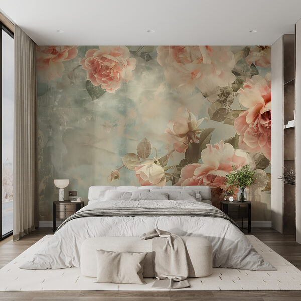 Group of pink flowers Wall murals Group of pink flowers