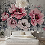 Wall murals Painting of pink flowers