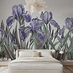 Wall murals Group of purple flowers