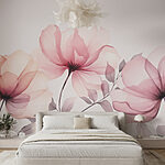 Wall murals Elegant Blooms in Watercolor Hues