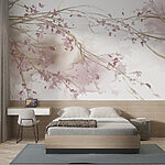 Wall mural Watercolor of a tree branch with pink flowers