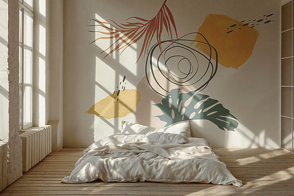 Spiral and Leaves in Harmony Wall murals Spiral and Leaves in Harmony
