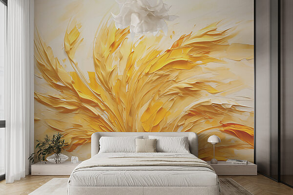 Yellow and white painting Wall murals Yellow and white painting