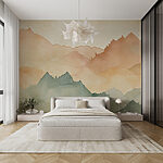 Wall mural Watercolor painting of mountains