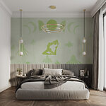 Wall murals Drawing of a woman doing yoga