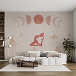 Wall murals Drawing of a woman doing yoga