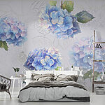 Wall mural Delicate hydrangeas in soft hues