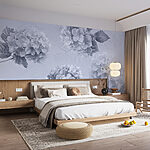 Wall murals Group of flowers on a light background