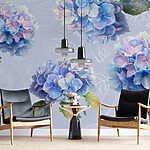 Wall murals Group of blue flowers