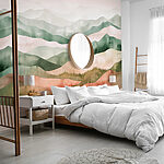 Wall murals Landscape of hills with trees