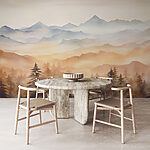 Wall murals Landscape of mountains and trees