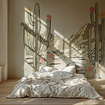 Wall murals Drawing of cacti and mountains