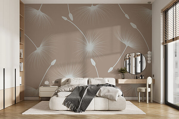 Pattern of dandelions Wall murals Pattern of dandelions