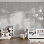 Wall mural Clouds in the sky with white clouds