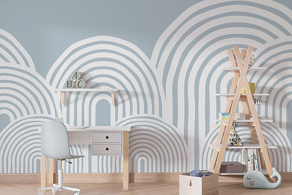 White and gray background with white lines Wall murals White and gray background with white lines