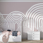 Wall mural White and gray background with white lines