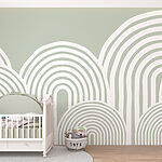 Wall murals White and gray background with curved lines