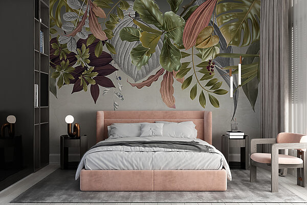 Lush leaves in diverse textures. Wall murals Lush leaves in diverse textures.