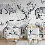 Wall murals Group of animals in grass