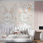 Wall murals Couple of bunnies in ballet tutu