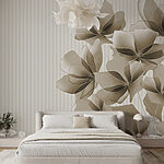 Wall murals Elegant floral elegance in beige
