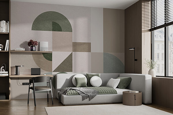 Abstract shapes in muted tones Wall murals Abstract shapes in muted tones
