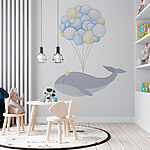 Wall murals Whale with balloons on it
