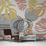 Wall murals Group of leaves and circles