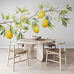 Wall mural Branch of lemon tree with yellow fruits