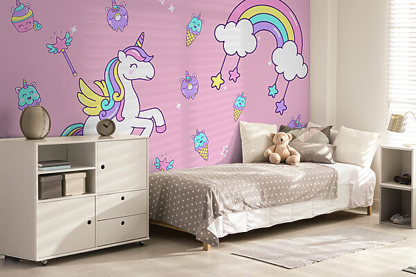 Unicorn and ice cream and ice cream Wall murals Unicorn and ice cream and ice cream