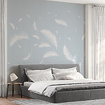 Wall murals White feathers floating in the air
