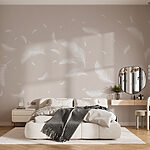 Wall murals White feathers floating in the air