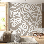 Wall mural White and gray pattern
