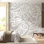 Wall murals White and gray pattern