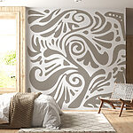 Wall mural White and gray pattern