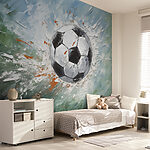 Wall mural Painting of a football ball
