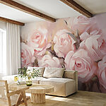 Wall murals Painting of pink roses